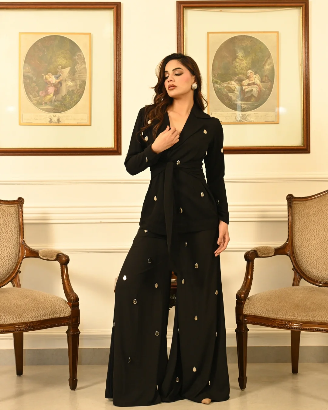 Black beaded blazer set - Image 12