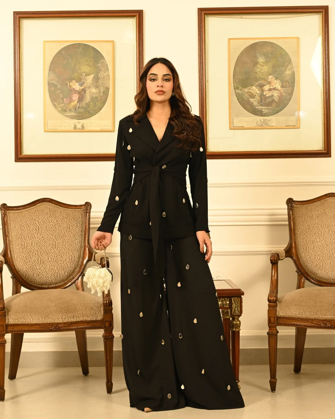 Black beaded blazer set - Image 15