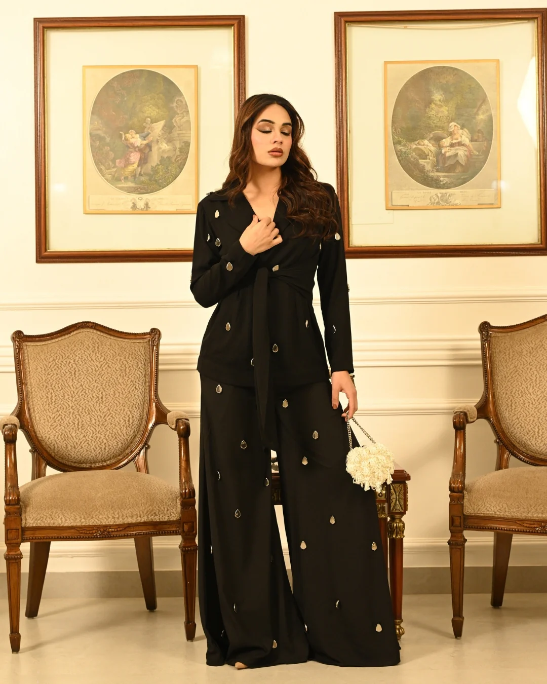 Black beaded blazer set - Image 8