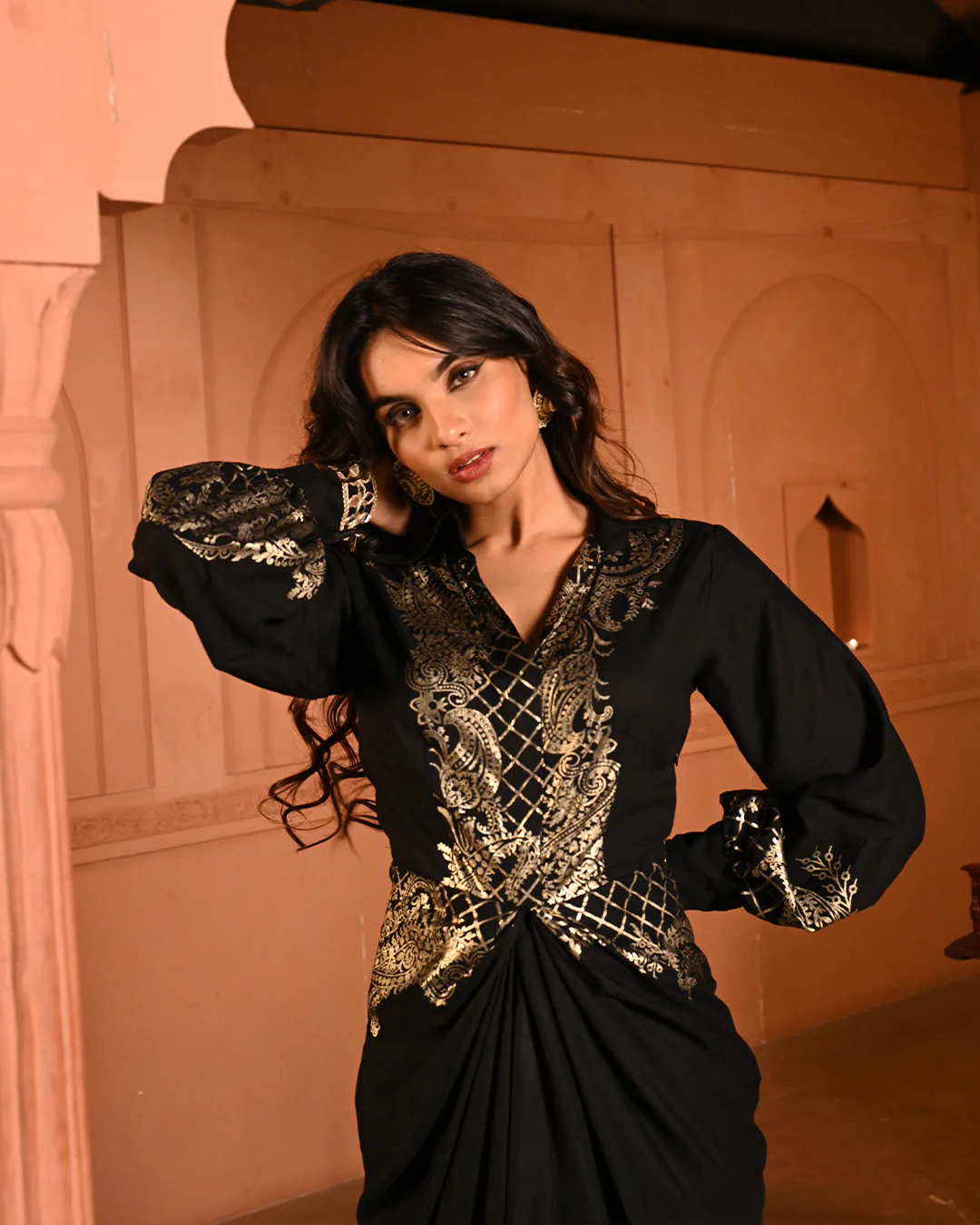 Black Noor Shirtdress - Image 12
