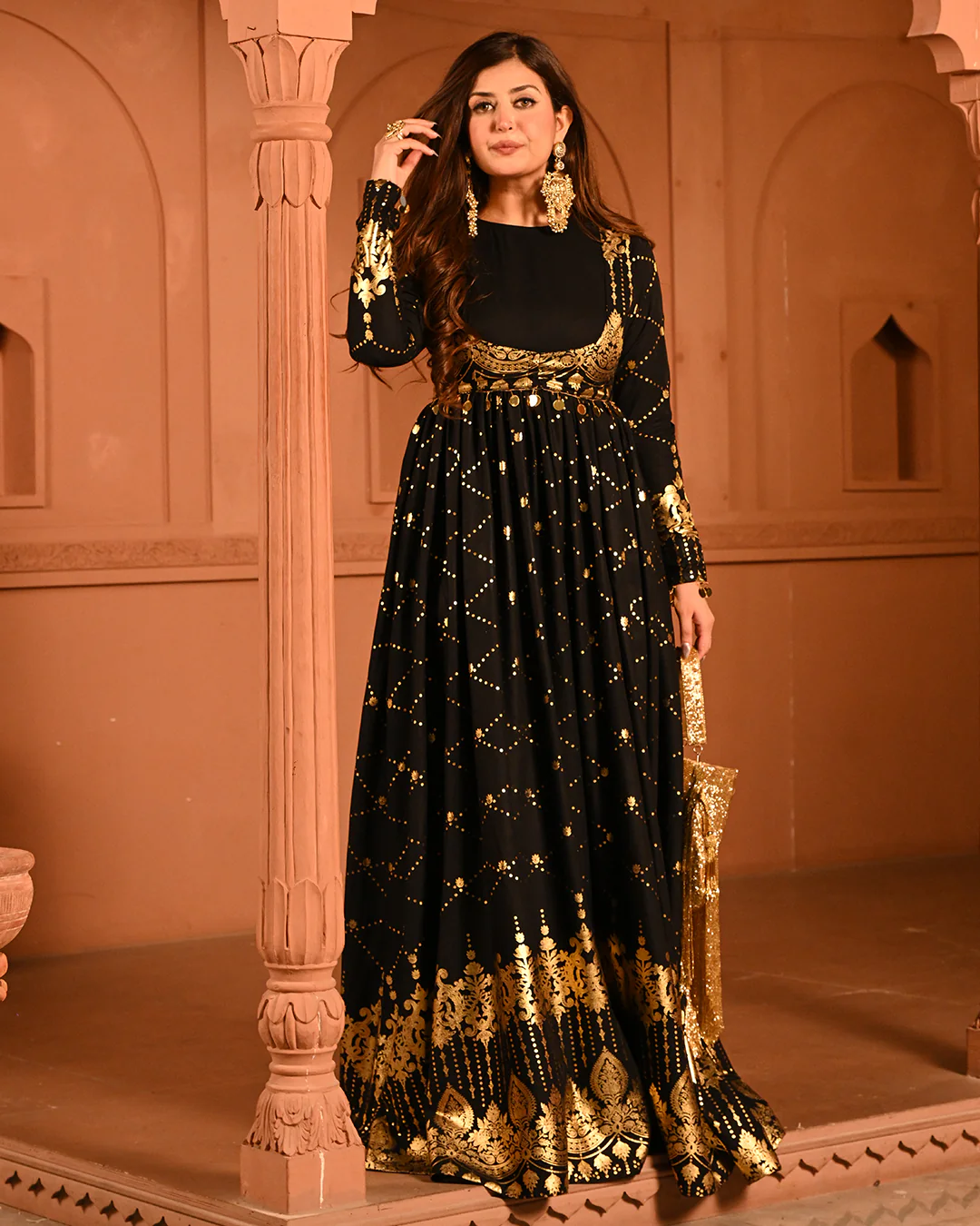 Black sitara Anarkali - Image 6