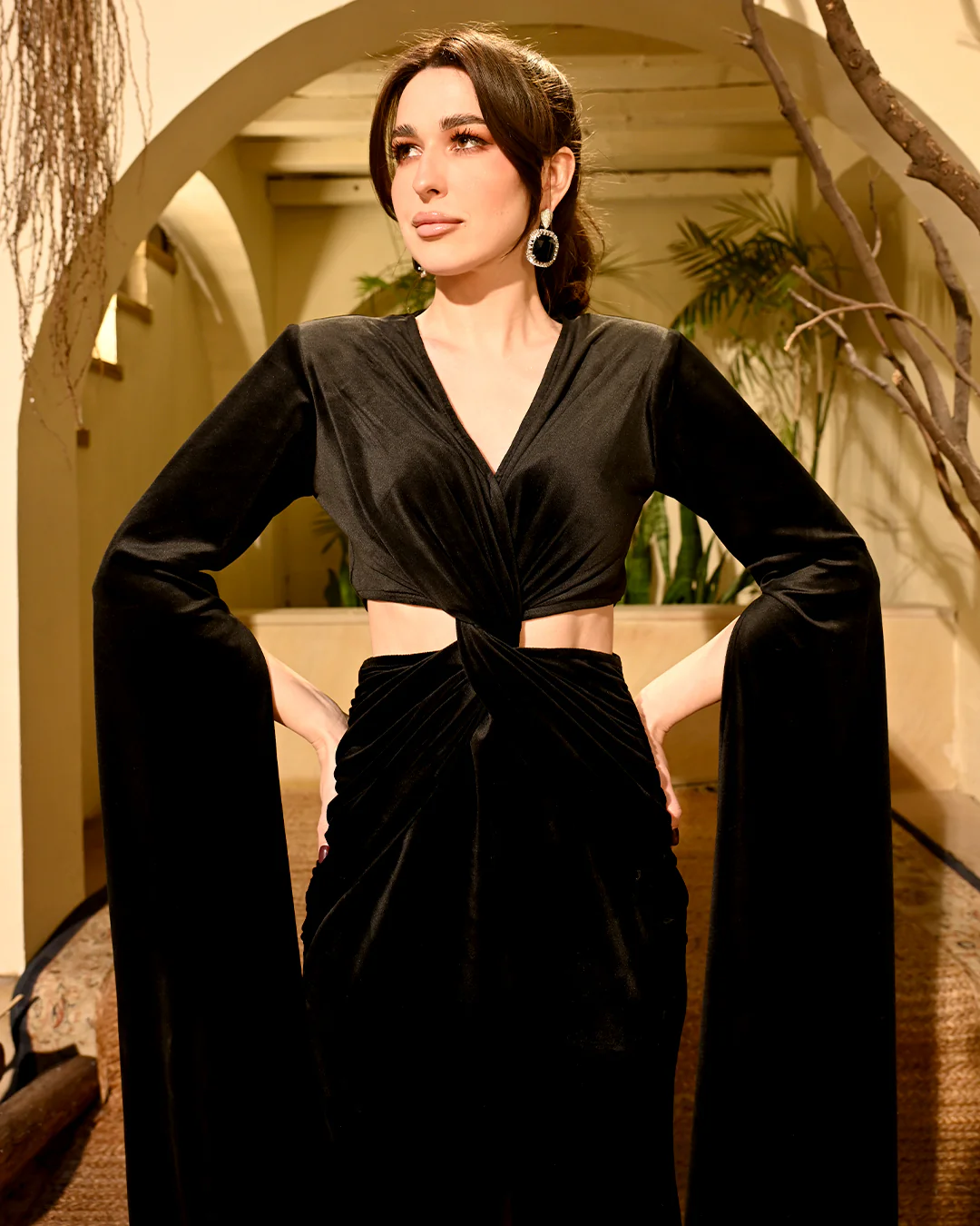 Black Velvet Athena Gown - Image 2