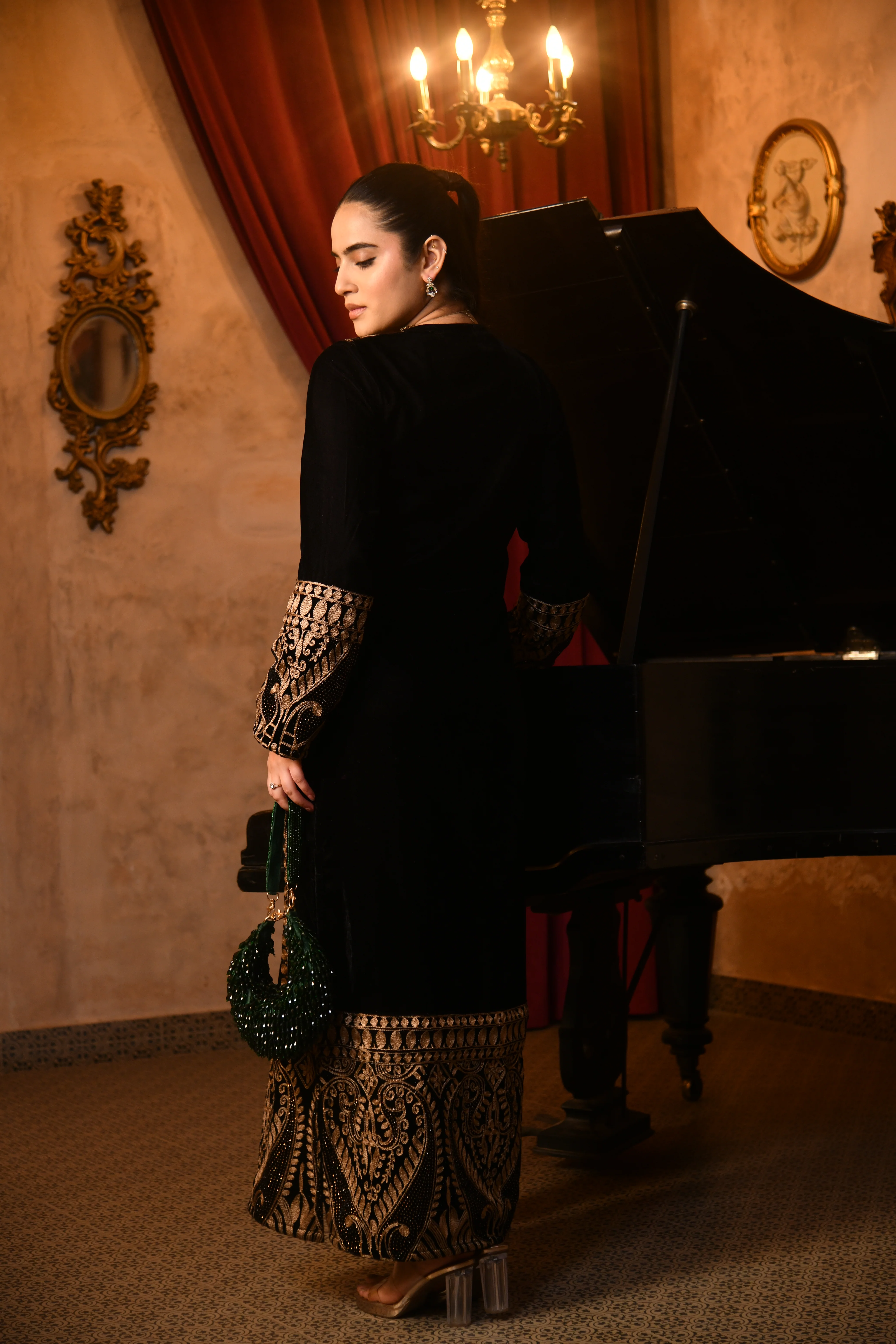 Black Velvet Kaftan - Image 6