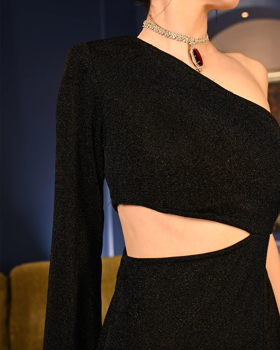 Black Shimmer Eva Gown - Image 3