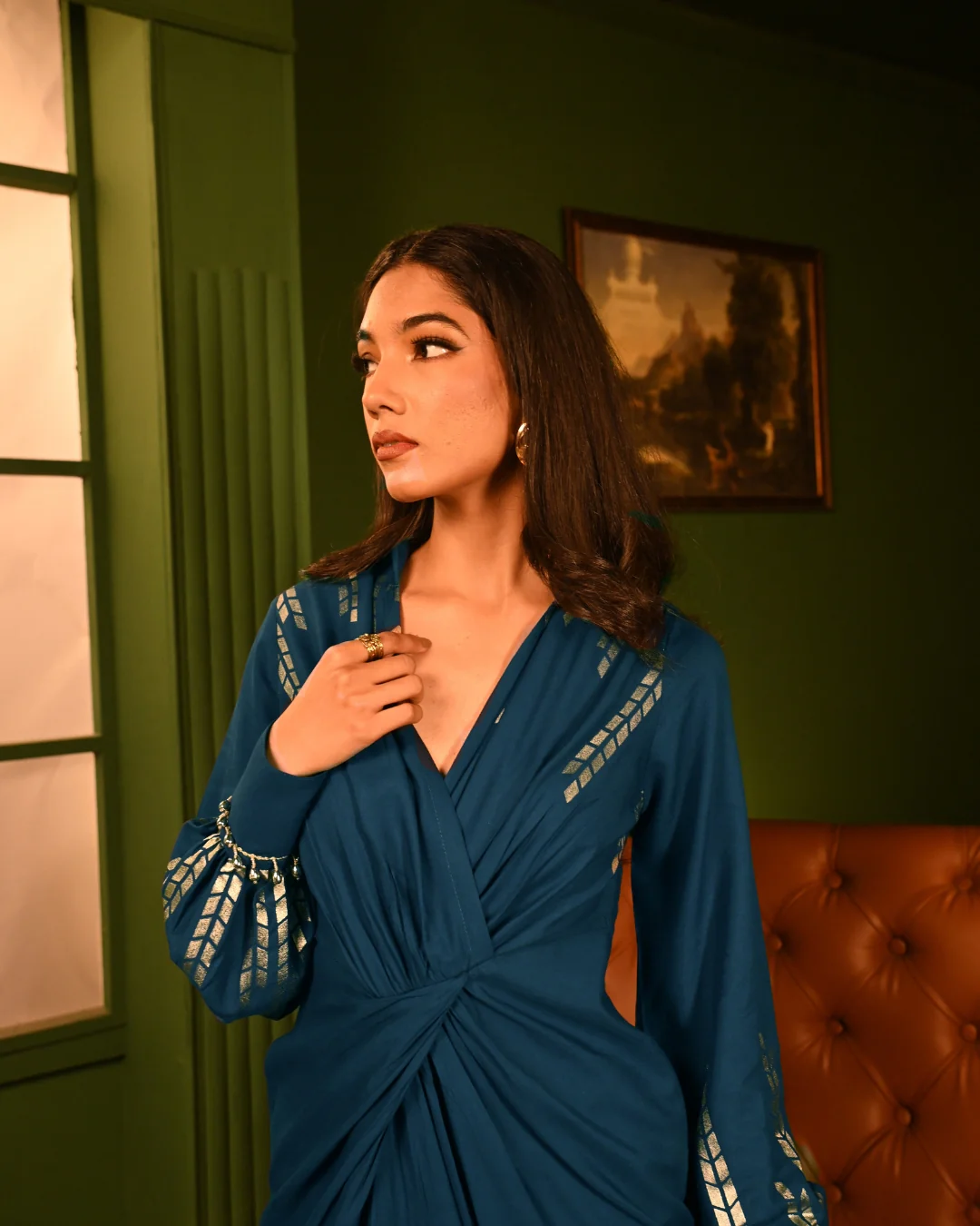 Blue Oak foil shirtdress - Image 4