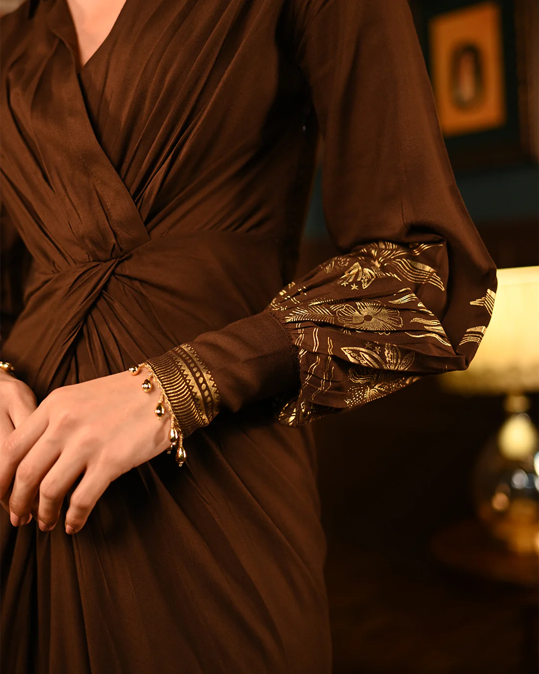 Brown Foil Luxe Shirt Dress - Image 8