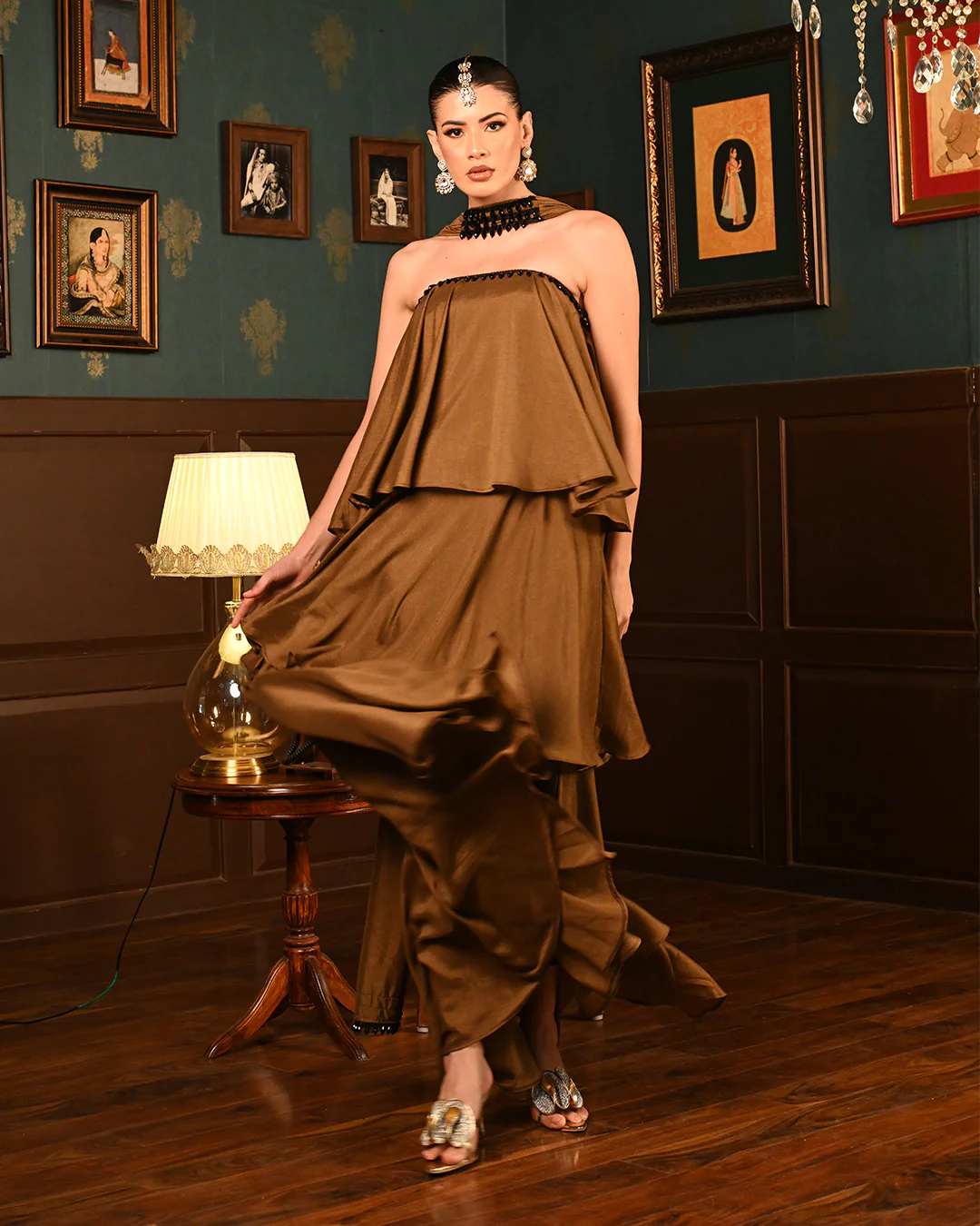 Brown Ghaghra Dress - Image 10