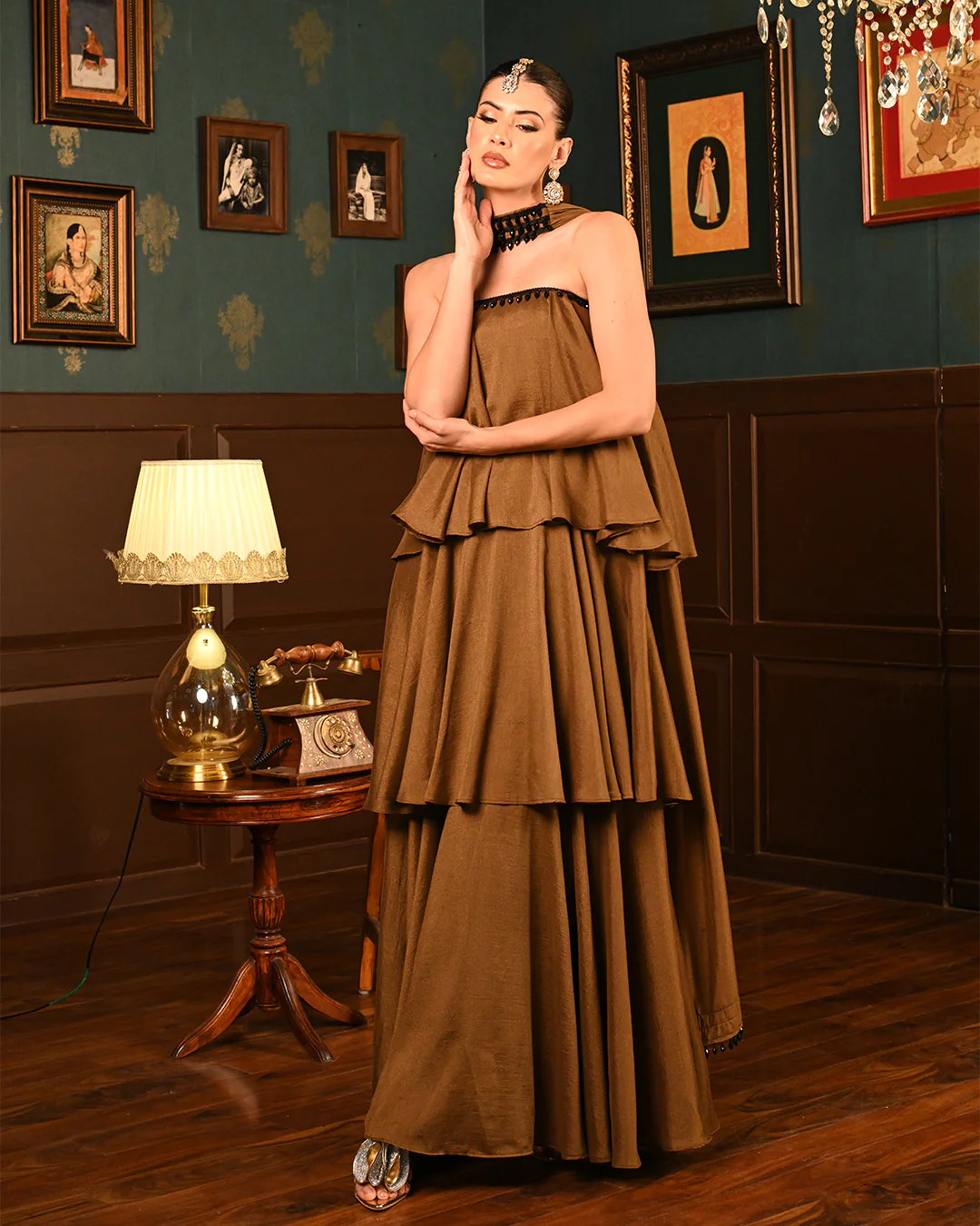 Brown Ghaghra Dress - Image 5