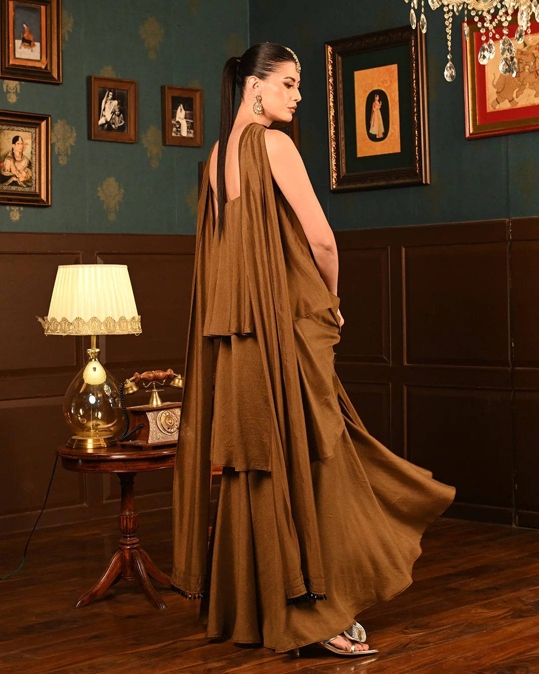 Brown Ghaghra Dress - Image 9