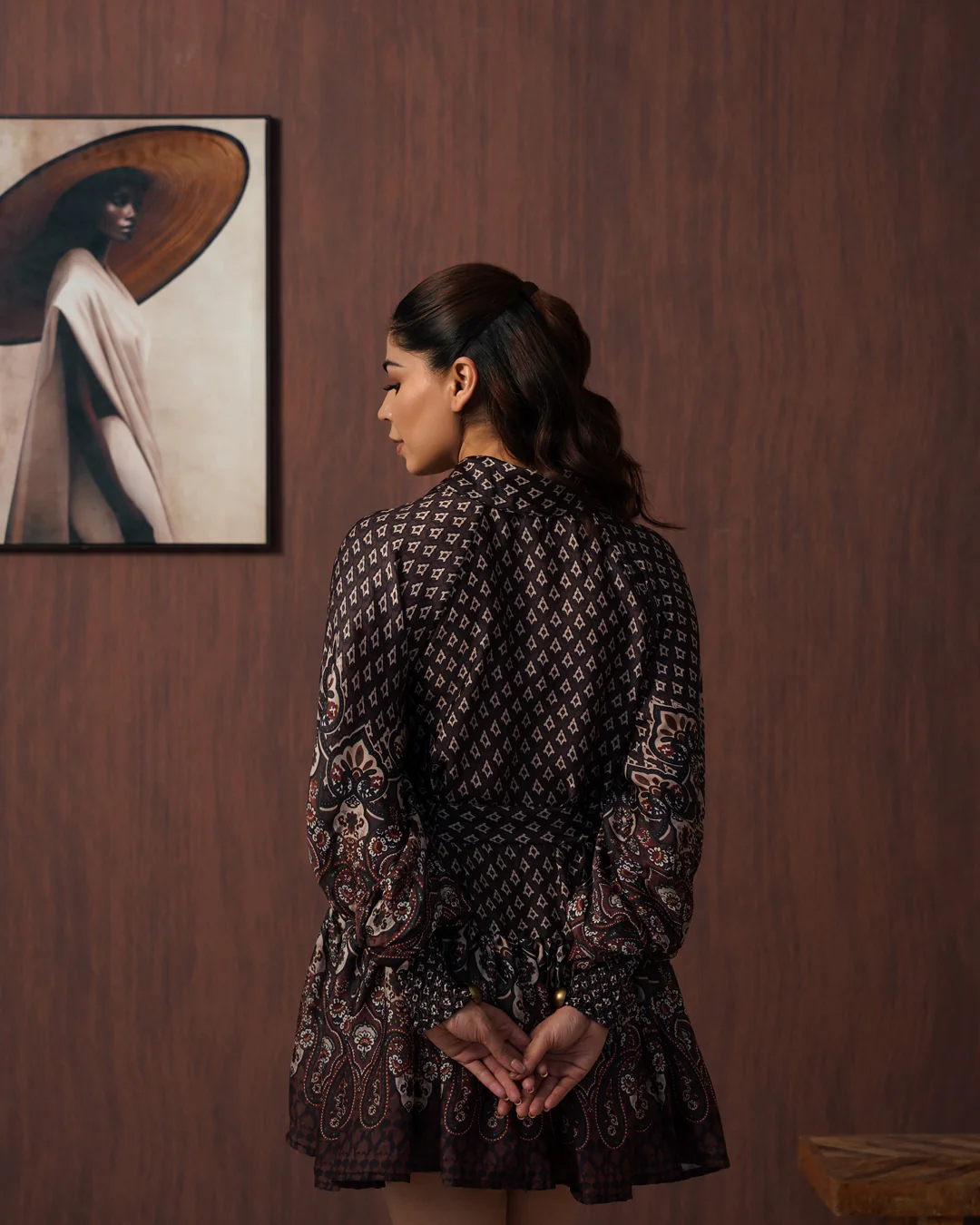 Brown paisley frill dress - Image 7