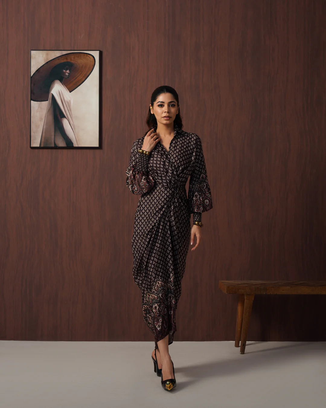 Brown Paisley Shirtdress - Image 4
