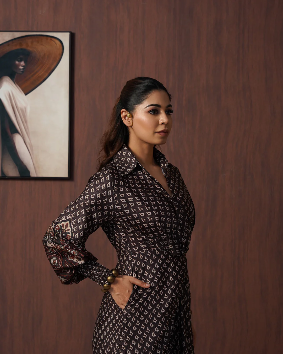 Brown Paisley Shirtdress - Image 9