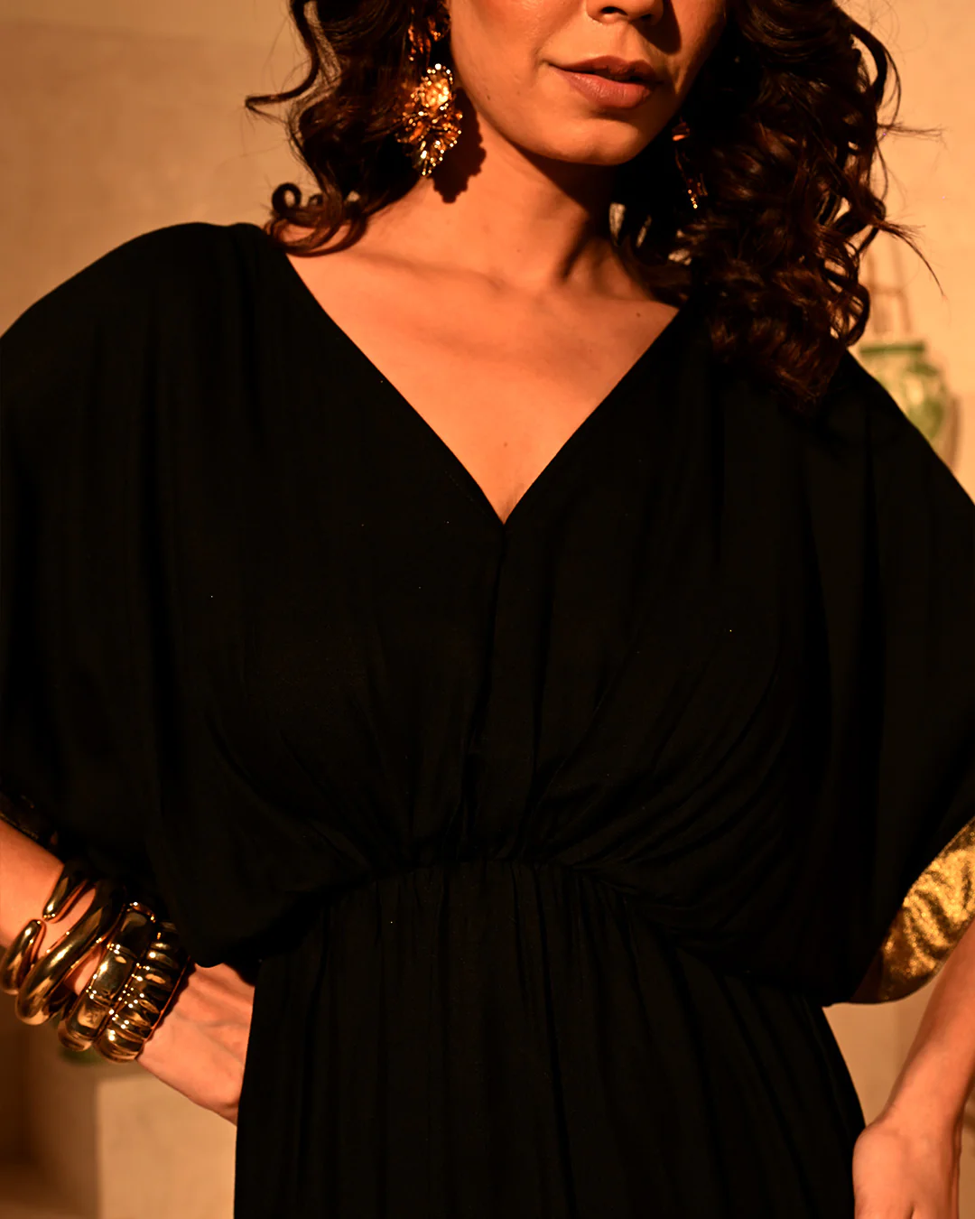 FLORA FOIL DRAPE DRESS - Image 2
