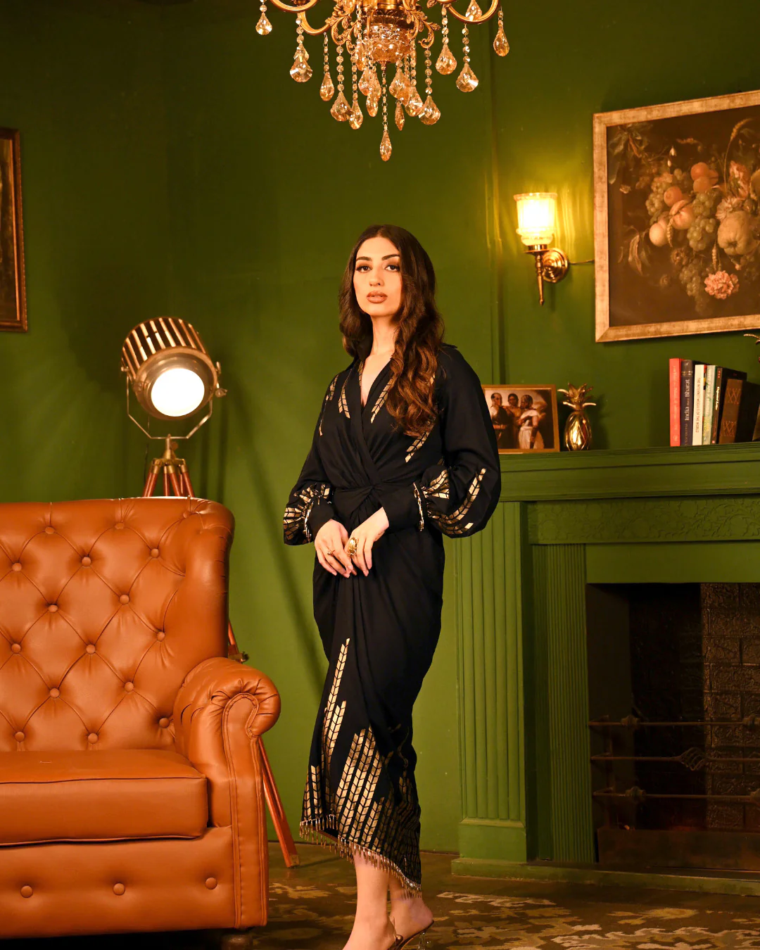 Gold Oak foil shirtdress - Image 5