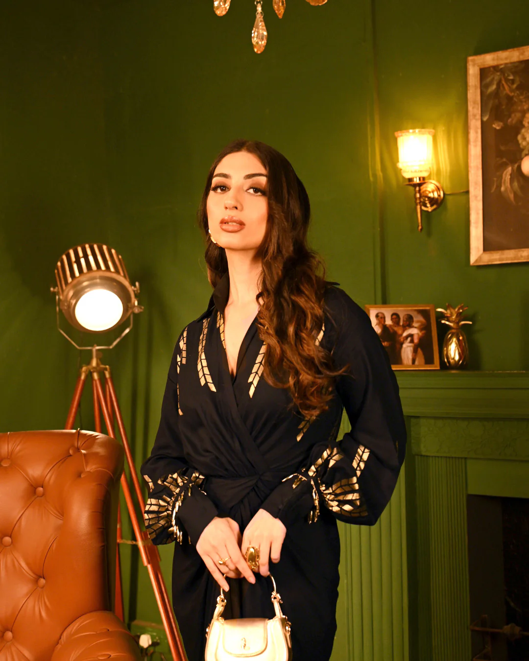 Gold Oak foil shirtdress - Image 8