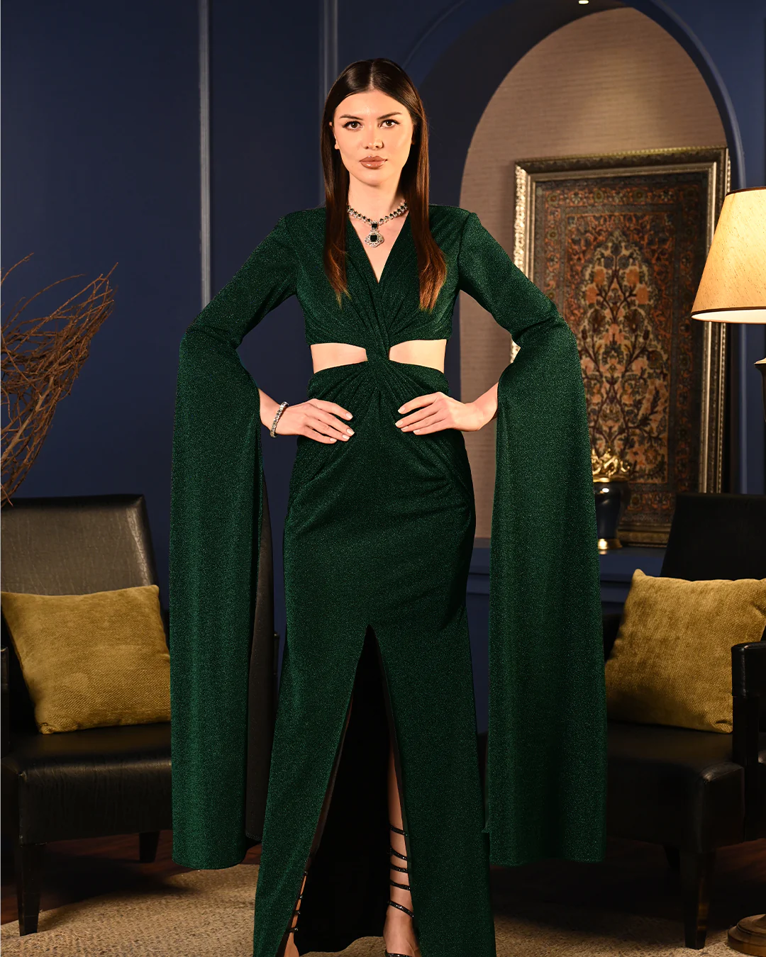 Green Shimmer Athena Gown - Image 3