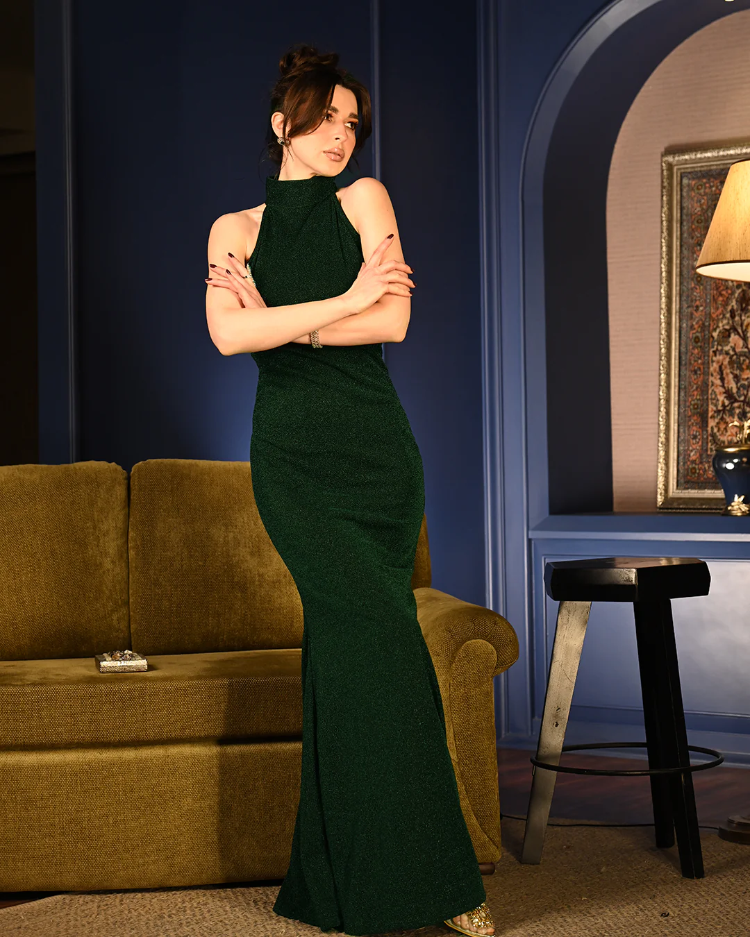 Green Shimmer Charollete Gown - Image 6