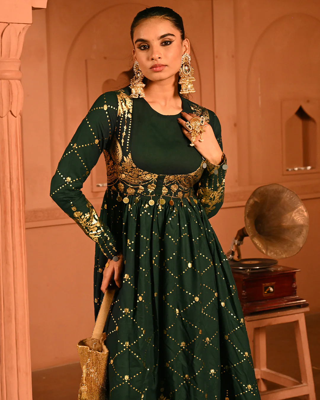 Green sitara Anarkali - Image 11
