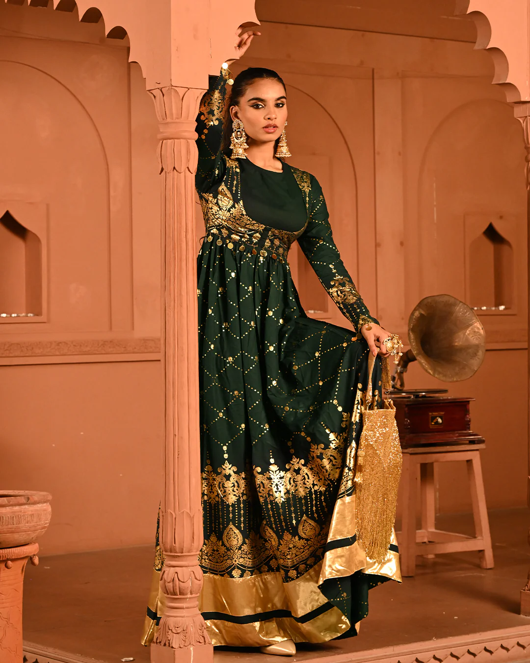 Green sitara Anarkali - Image 6