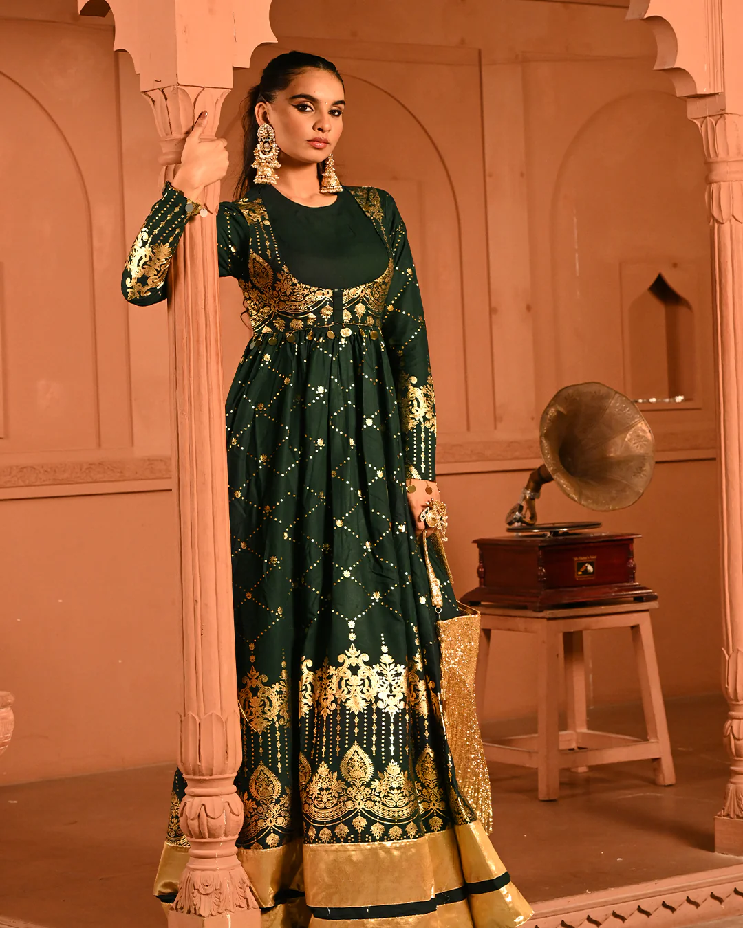 Green sitara Anarkali - Image 8