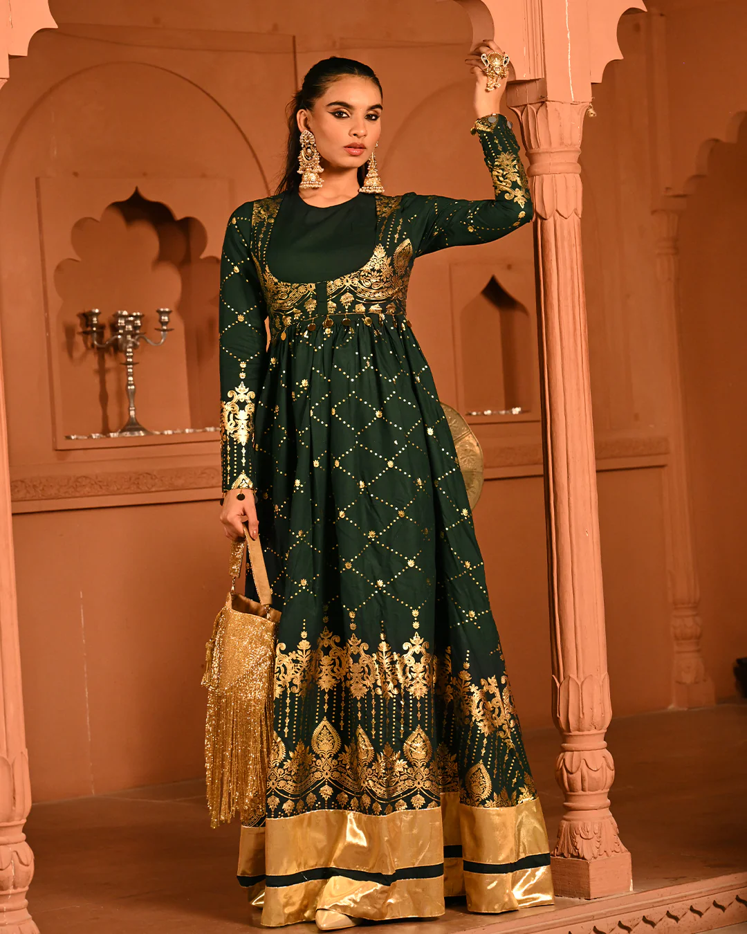 Green sitara Anarkali - Image 9