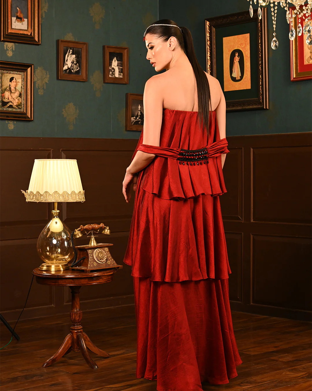 Red Ghaghra Dress - Image 7