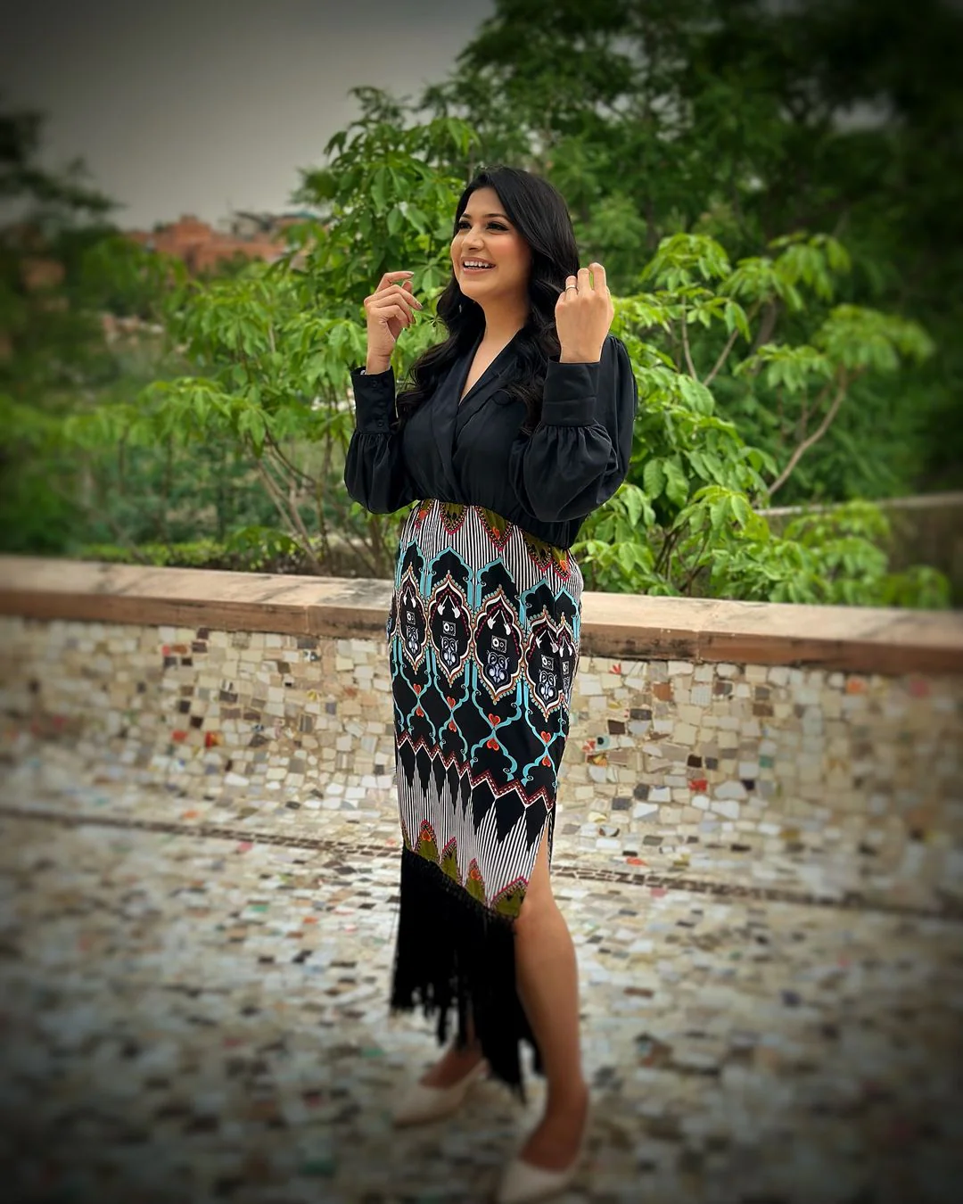 TRIBAL PRINT SHIRT DRESS - Image 12