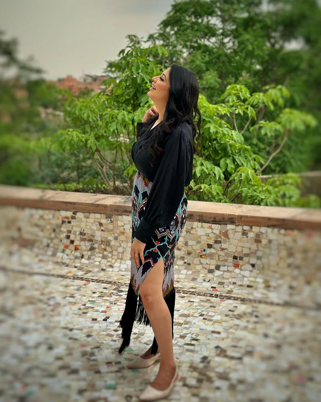 TRIBAL PRINT SHIRT DRESS - Image 13