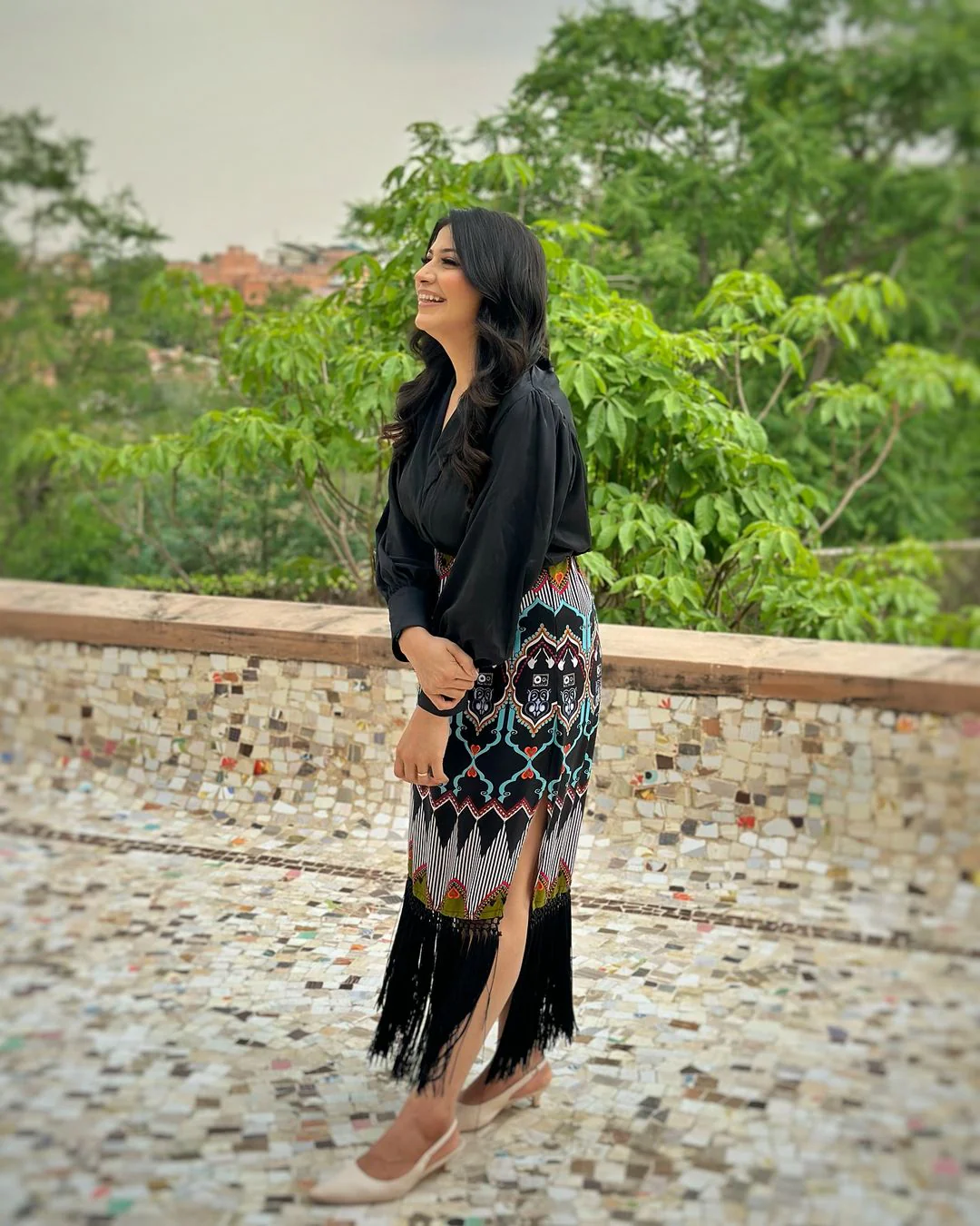 TRIBAL PRINT SHIRT DRESS - Image 8