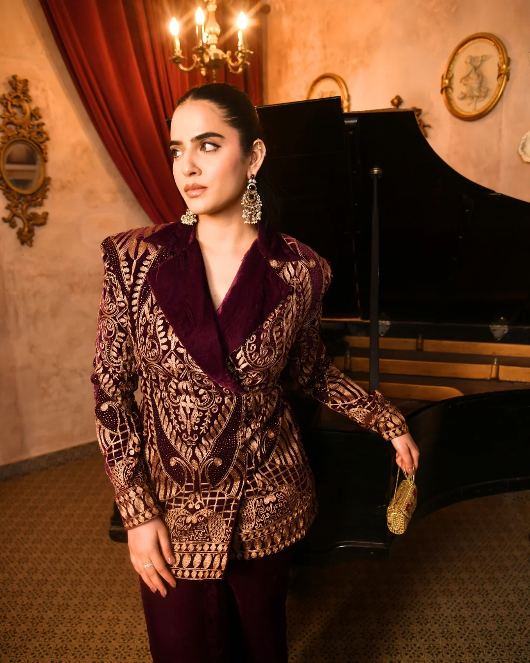 Violet Velvet Blazer set - Image 2